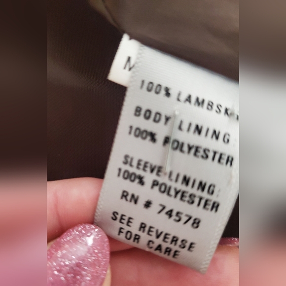 Purple 100% lambskin jacket CACHE LUXE, extremely soft, size  M - Picture 7 of 16